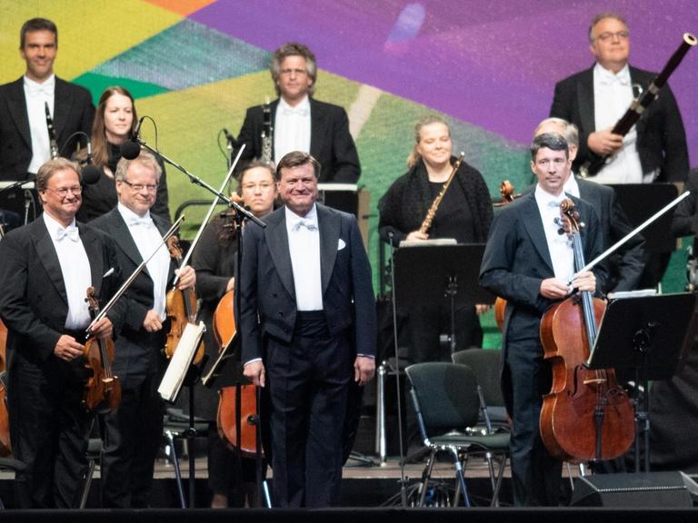 Die Musiker der Sächsischen Staatskapelle unter Leitung von Christian Thielemann.