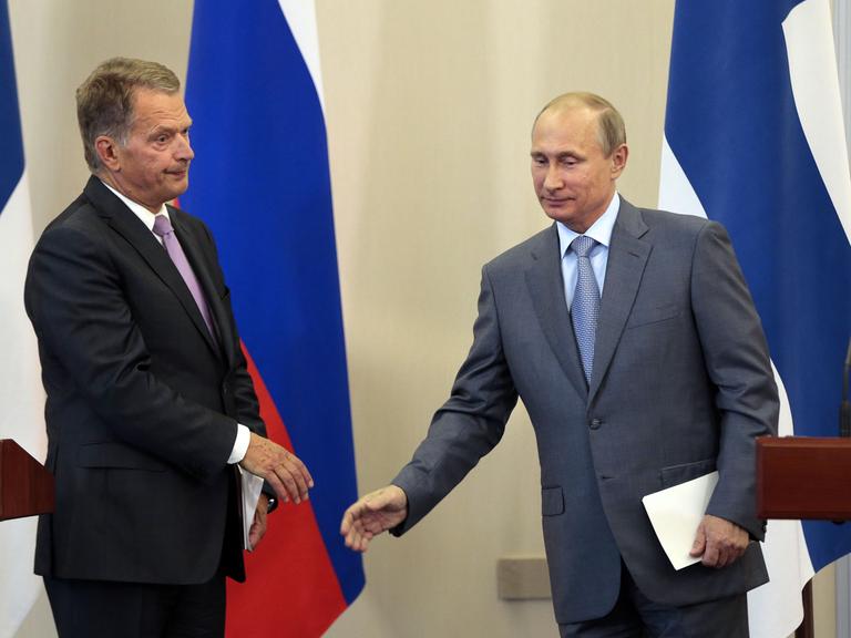 Der finnische Präsident Sauli Niinistö bei einem Treffen mit seinem russischen Amtskollegen Wladimir Putin.