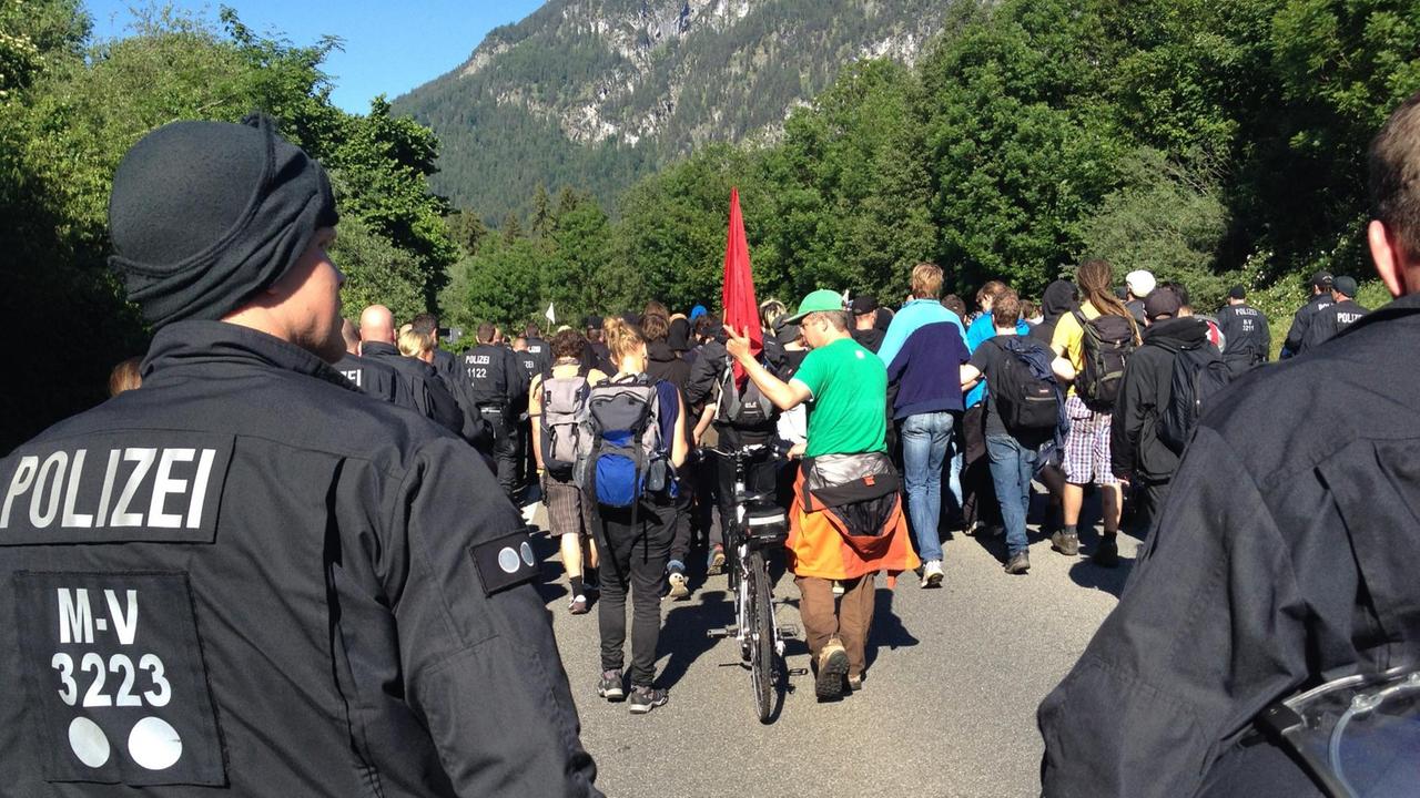 Garmisch-Partenkirchen, G7, Sternmarsch, Protest, Demonstranten