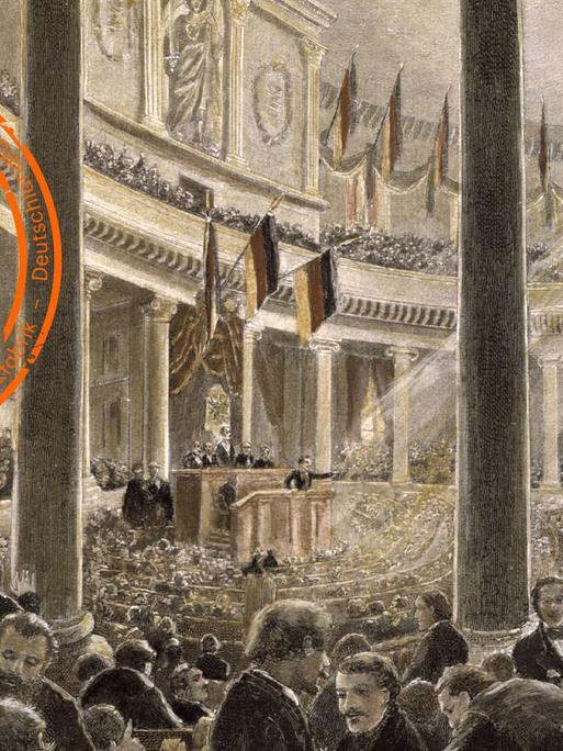 Eröffnung der Deutsche Nationalversammlung in der Paulskirche in Frankfurt a.M. am 18. Mai 1848.