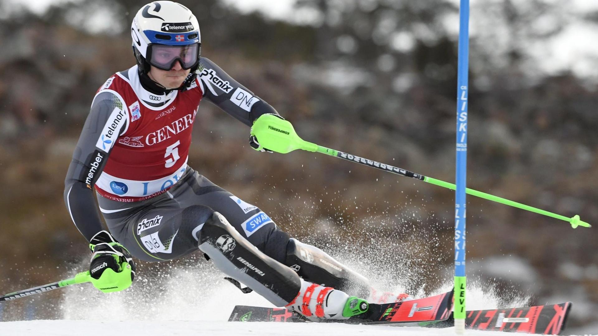 Henrik Kristoffersen beim Slalom in Levi