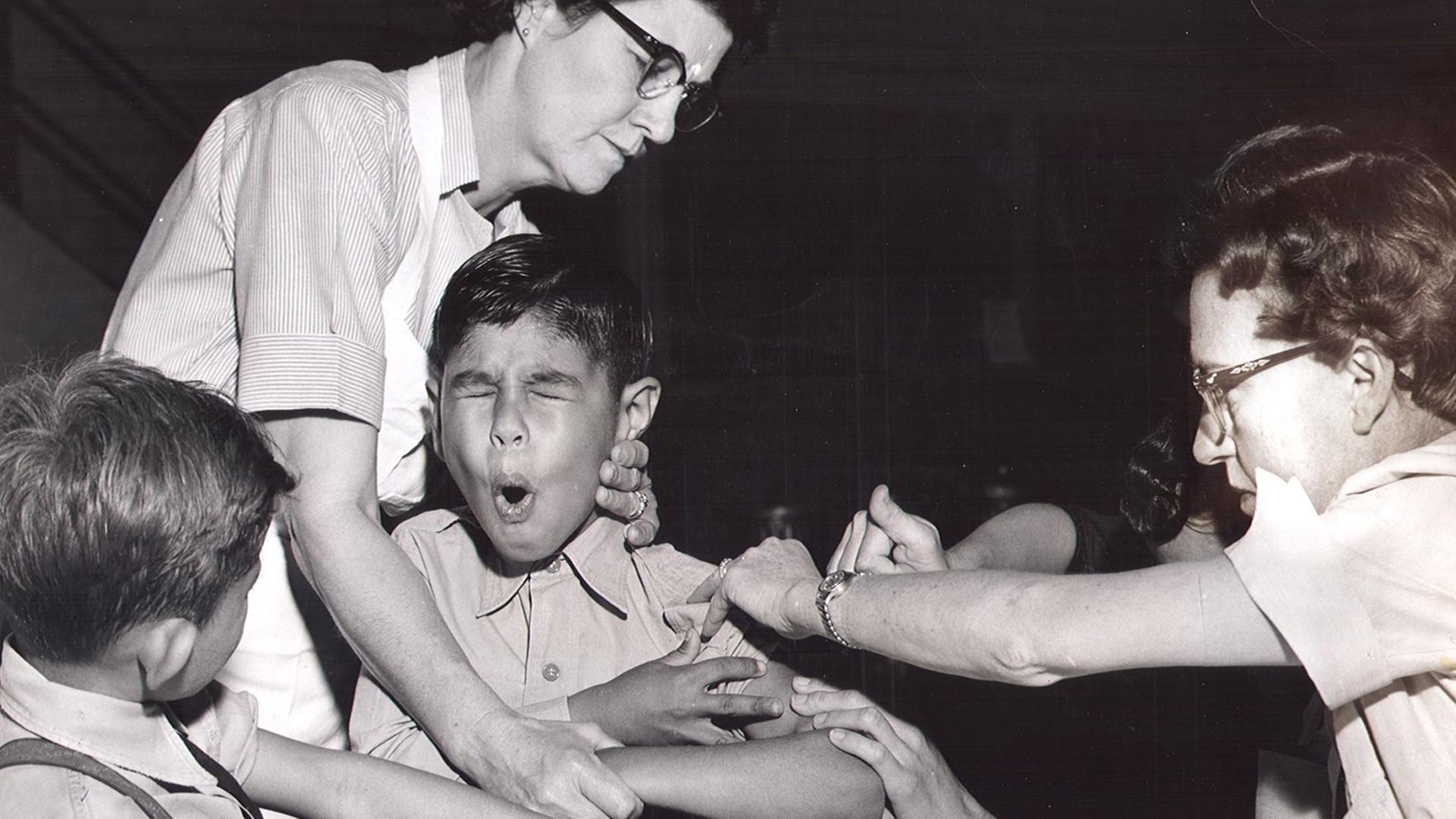 Polio-Impfung 1958 in den USA.