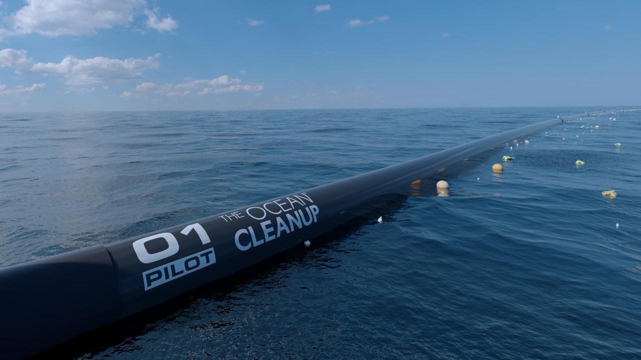 Die Saugertechnik von 'The Ocean Cleanup': Das Projekt will den Pazifik vom Plastikmüll säubern.