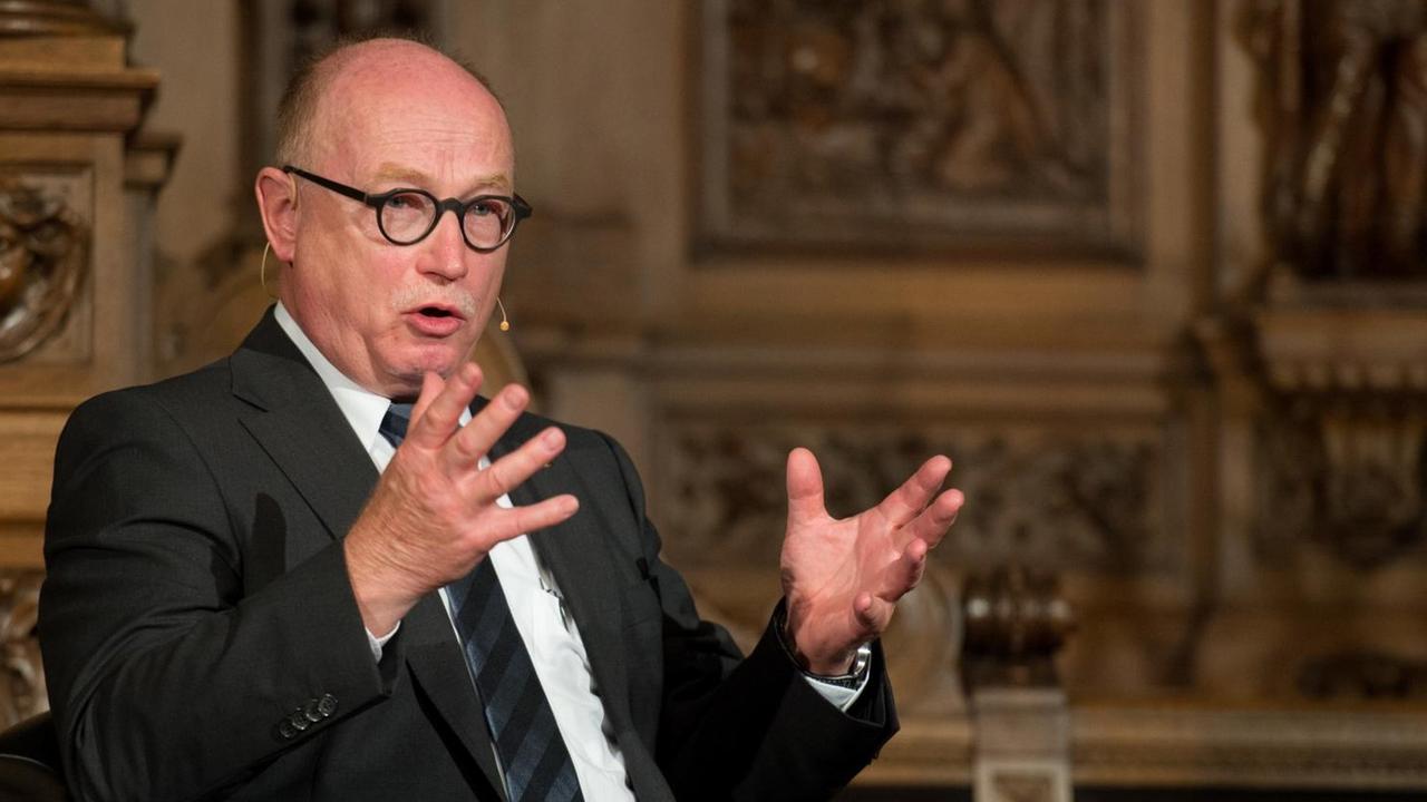 Martin Stratmann, Präsident der Max-Planck-Gesellschaft, spricht am 07.09.2017 im Rathaus in Hamburg während der Feierlichkeiten zur Verleihung des Körber-Preises an den Physiker Danzmann.