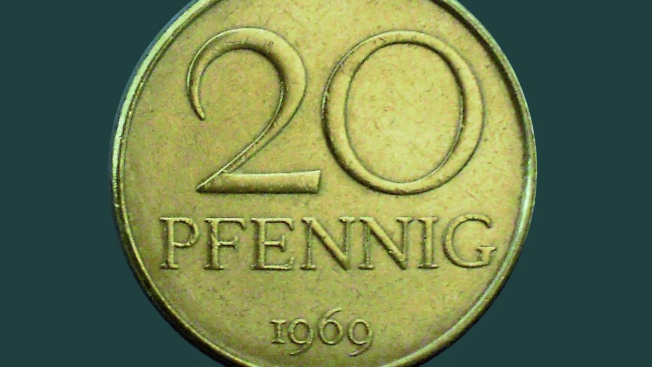 Eine 20-Pfennig-Münze aus der DDR