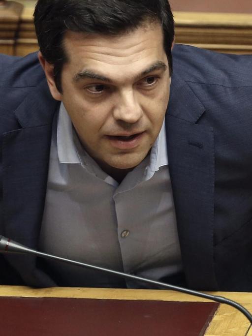 Ministerpräsident Alexis Tsipras im griechischen Parlament