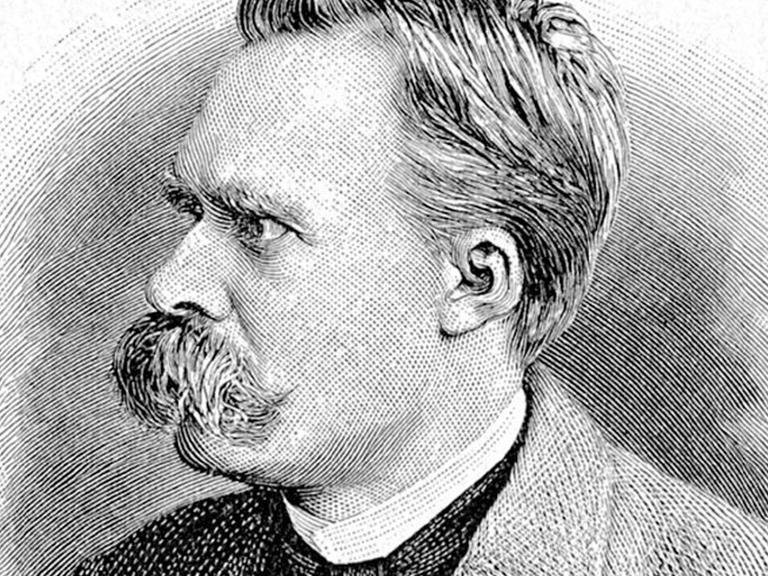 Zeitgenössisches Porträt des deutschen Philosophen Friedrich Nietzsche