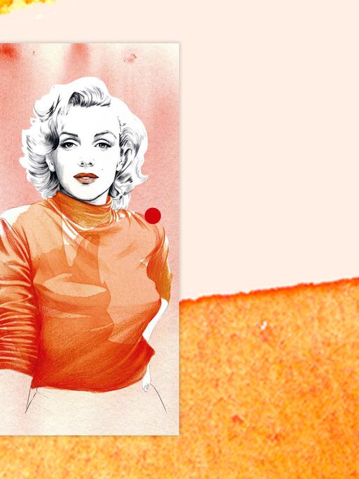 Das Buchcover "Blond" von Joyce Carol Oates ist vor einem grafischen Hintergrund zu sehen.