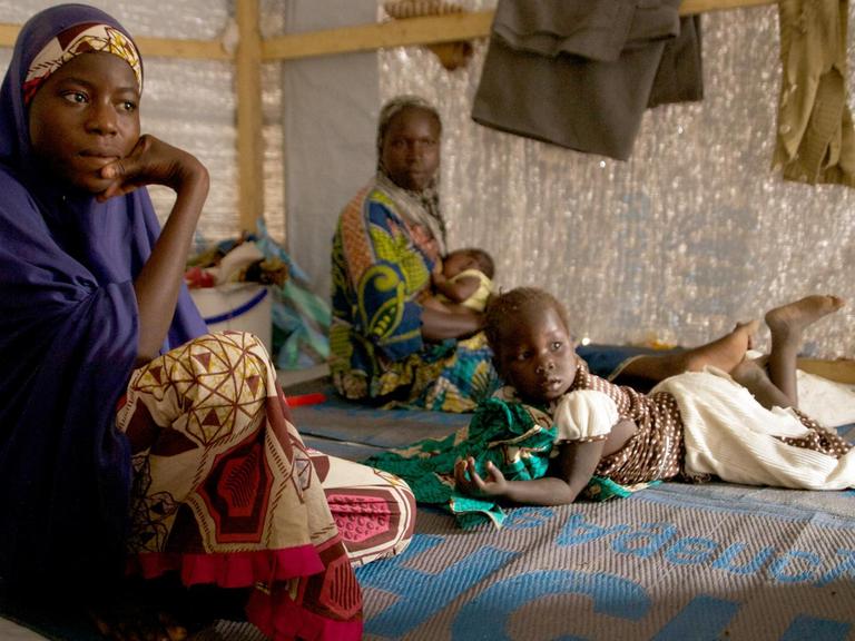 Flüchtlinge in einem Lager im Tschad.