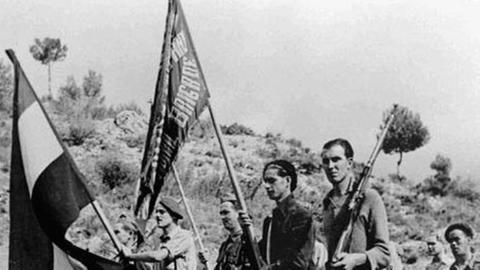 Polnische Mitglieder der Dombrowsky Brigade 1936 in Spanien