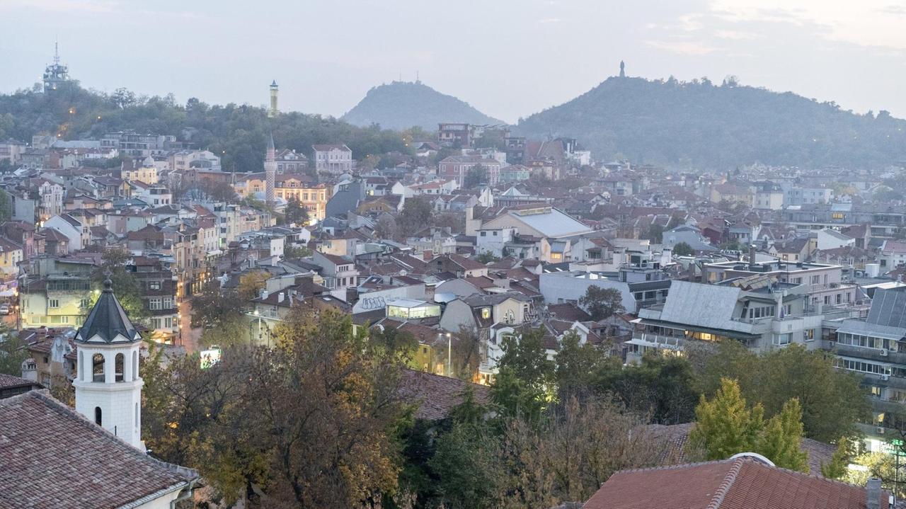 Blick vom Nebet Tepe Hügel über Plovdiv.