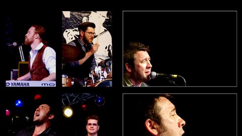 Eine Collage der schottischen Bluesband "King King".