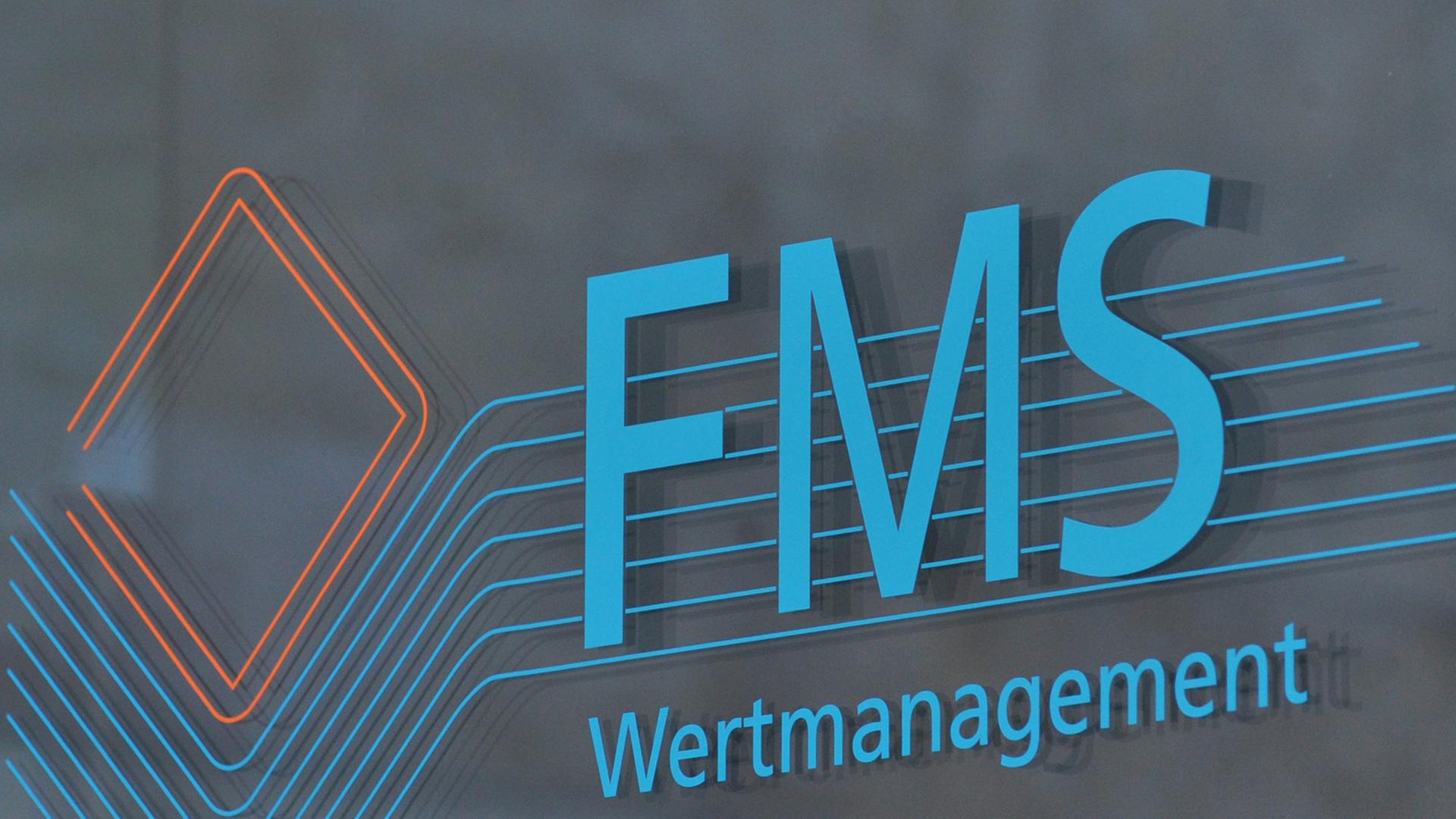 Ein Schild der Firma FMS Wertmanagement, die die sogenannte Bad Bank der verstaatlichten Immobilienbank Hypo Real Estate ist.