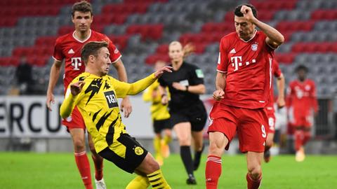 Szene aus dem Spiel zwischen Bayern München und Borussia Dortmund