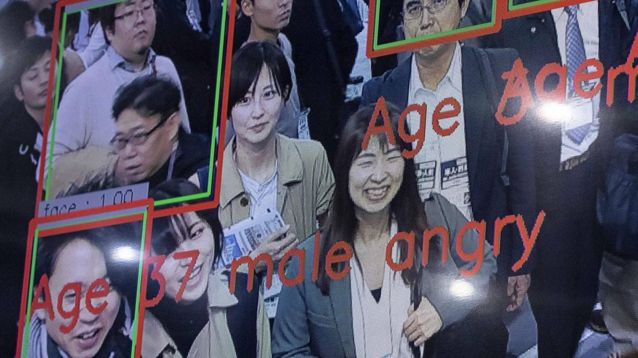 Diese Software auf einer KI-Konferenz 2019 in Tokio will Alter, Geschlecht und Gemütszustand einer Person erkennen können.