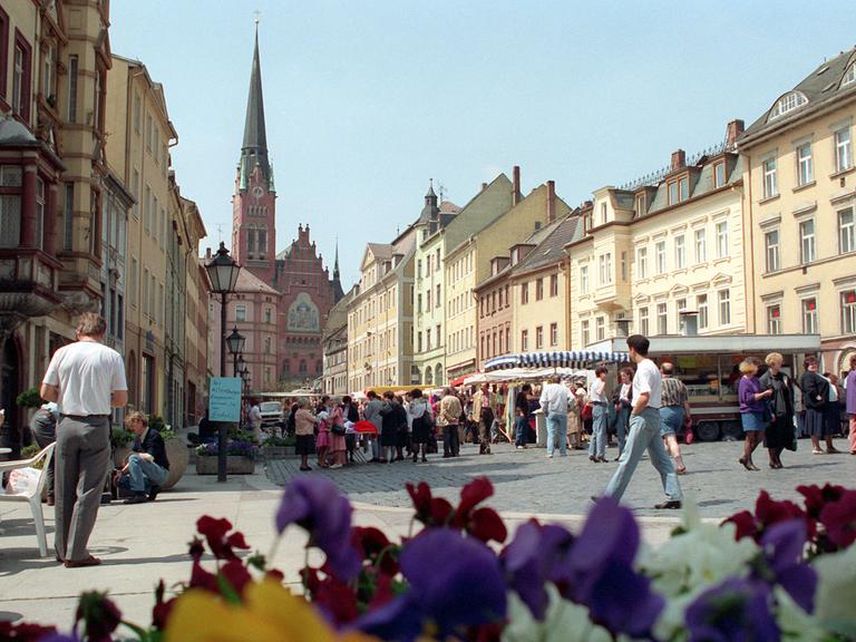 Altenburg: Blick auf den Marktplatz der einstigen Residenzstadt der Herzöge von Sachsen-Altenburg.