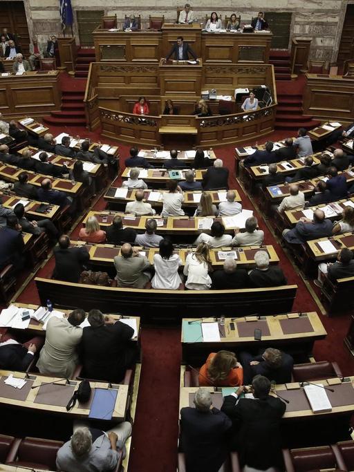 Der Parlamentssaal während der Rede von Ministerpräsident Tsipras