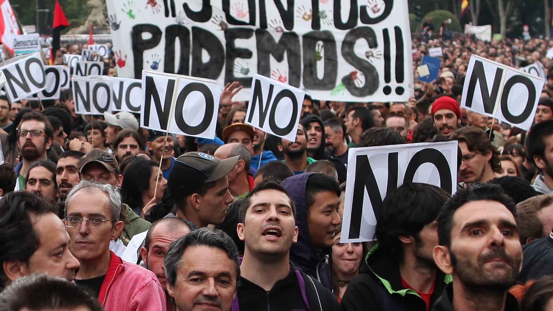 Madrid im September 2012: Damals protestierten viele Spanier gegen das Sparprogramm der Regierung.