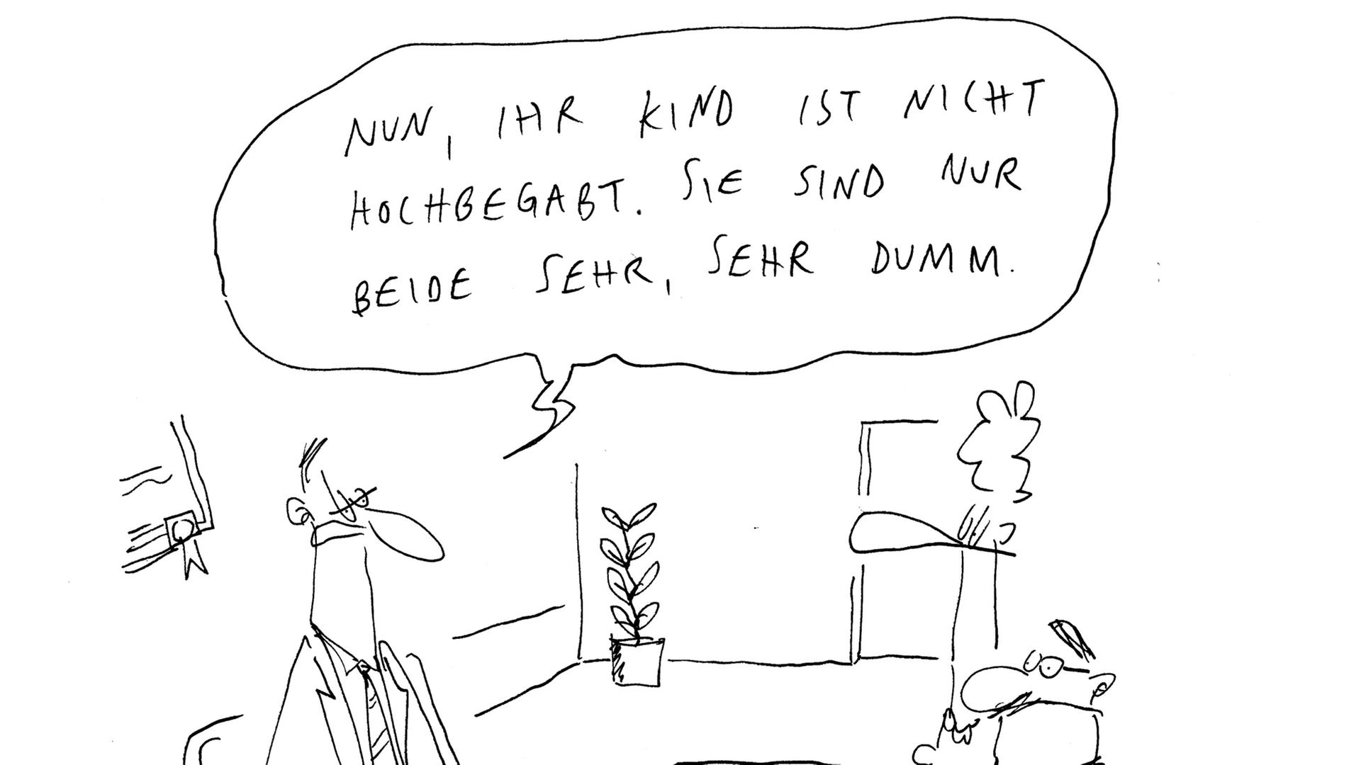 Deutscher Karikaturenpreis 2014, Platz 2 - Hauck & Bauer "Hochbegabung"