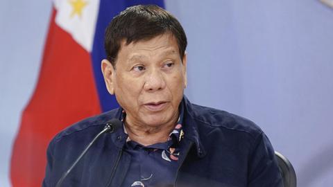 Ein Bild des ehemaligen philippinischen Präsidenten Rodrigo Duterte im August 2021.