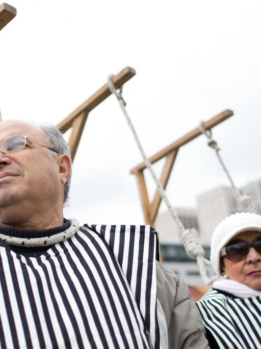 Exil-Iraner protestieren in Berlin gegen Hinrichtungen in ihrem Heimatland