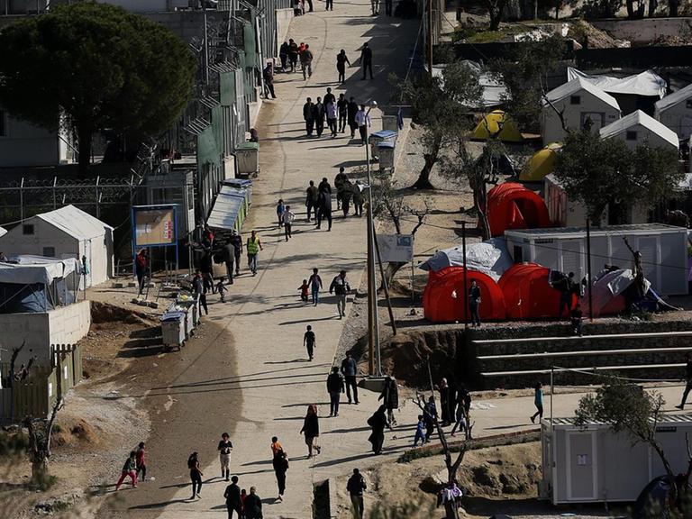 Ein Flüchtlingscamp auf Lesbos in Griechenland