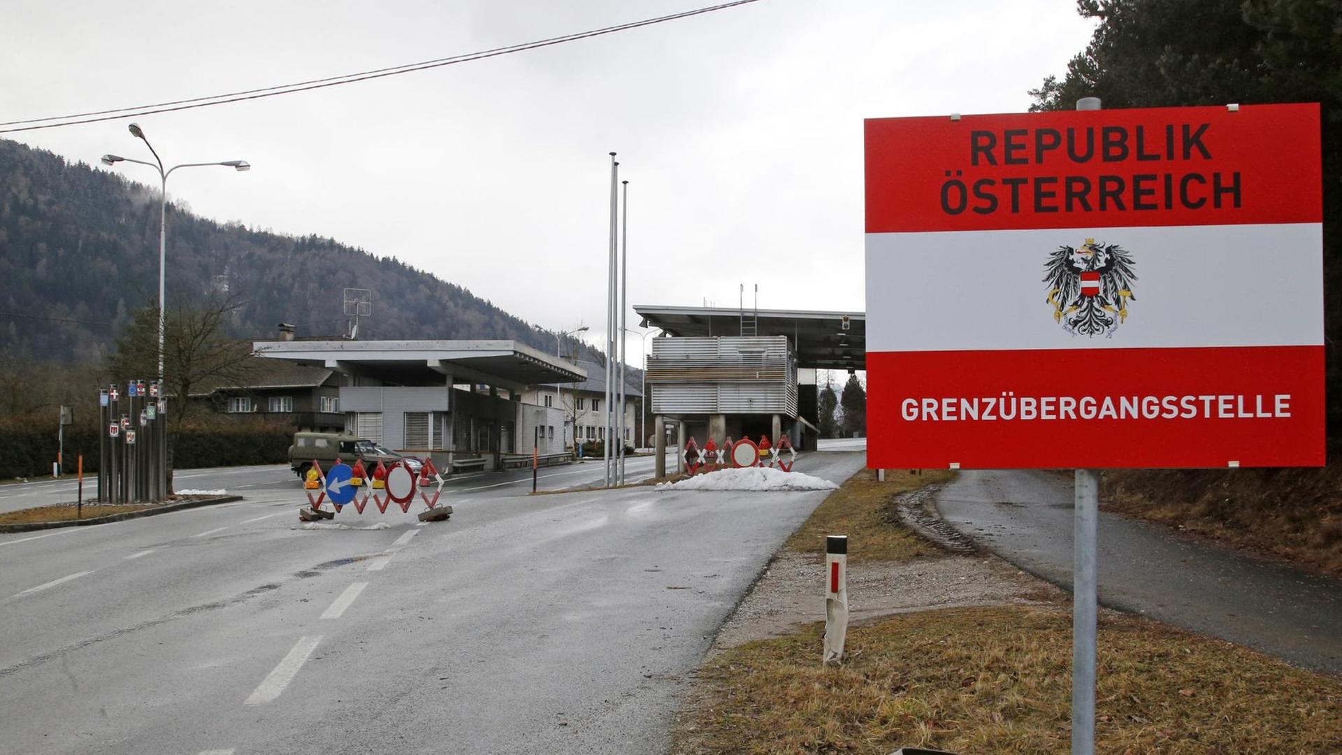 Der Grenzübergang Lavamünd (Kärnten) an der Grenze zwischen Österreich und Slowenien, aufgenommen am Mittwoch, 17. Februar 2016.