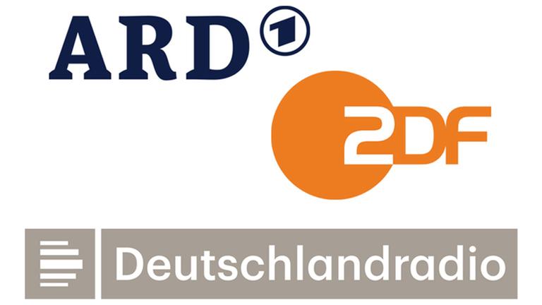 Man sieht die Worte ARD, ZDF und Deutschlandradio.