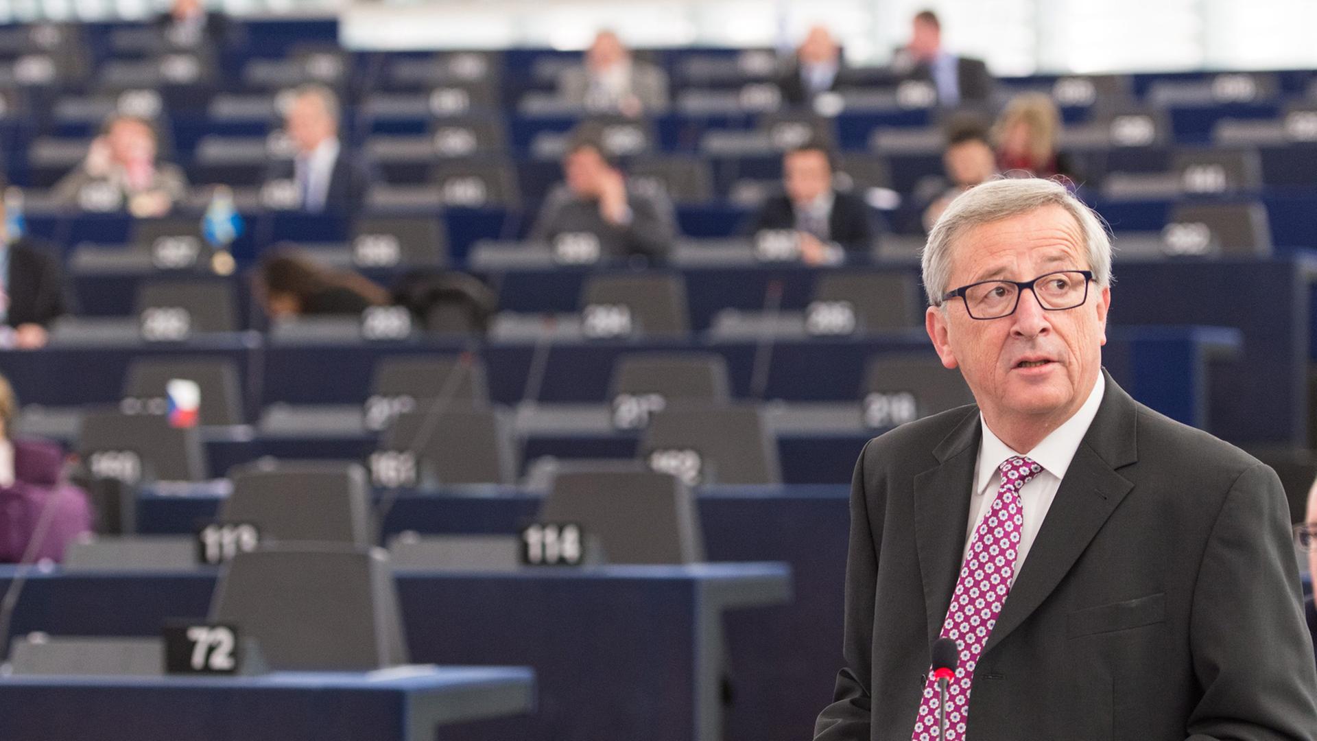 Jean Claude Juncker hält eine Rede im EU-Parlament