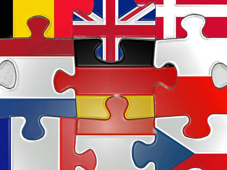 Puzzle mit Flaggen von EU-Ländern