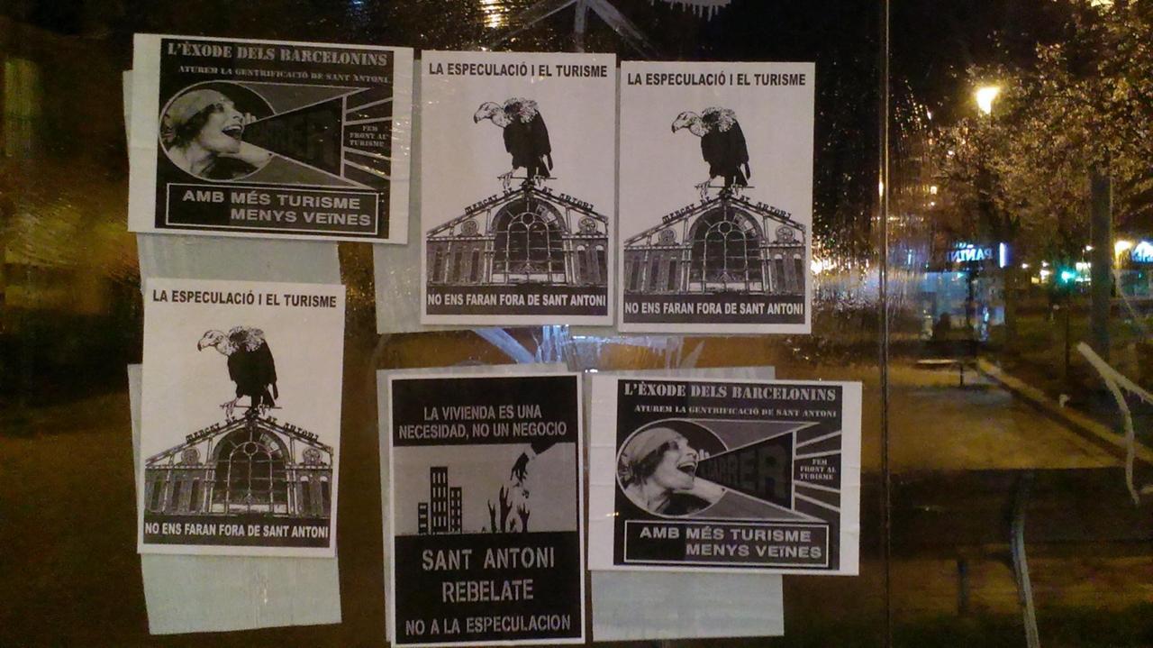 Protestplakate in Barcelona