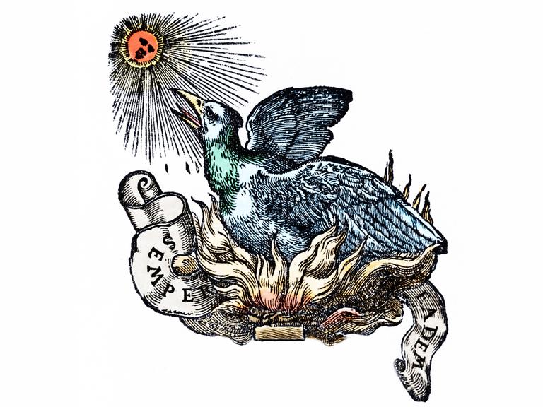 Eine Gravur aus dem 19. Jahrhundert zeigt den mythischen Vogel Phoenix.