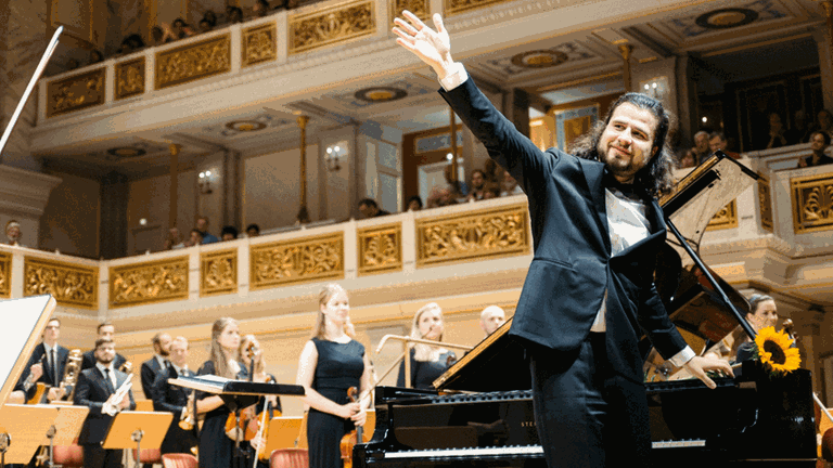 Der Pianist Andrejs Osokins bei einem Gastspiel des Lettischen Nationalorchesters im Berliner Konzerthaus im Frühjahr 2018