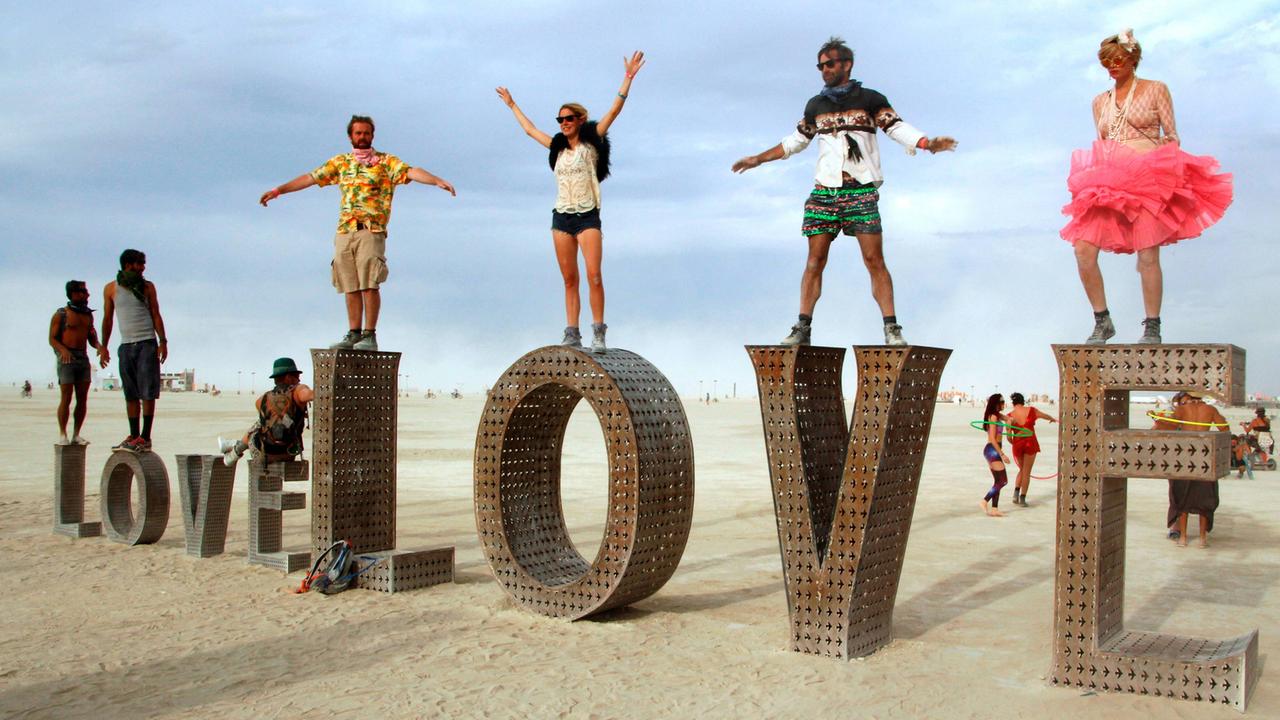 Das Festival "Burning Man" in Nevada am 30. August 2014.