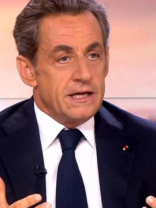 Der frühere französische Staatspräsident Nicolas Sarkozy während einer Fernsehsendung am 21. September 2014.