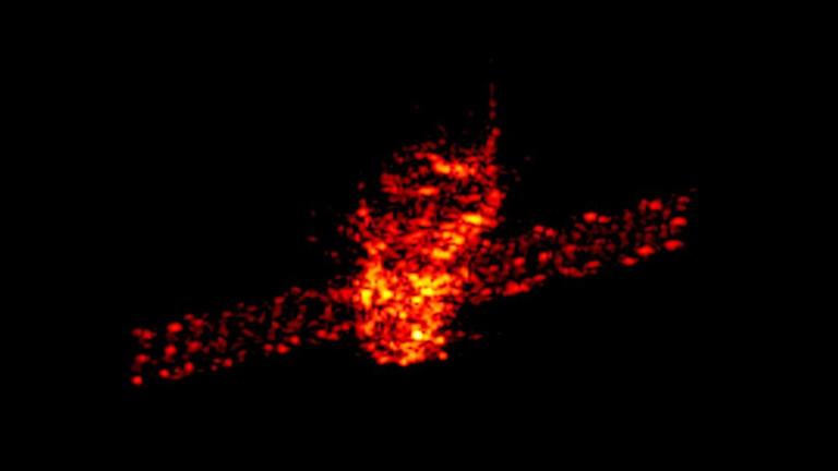 Tiangong-1, beobachtet einige Wochen vor dem Eintritt durch das Fraunhofer-Weltraumradar in Wachtberg.