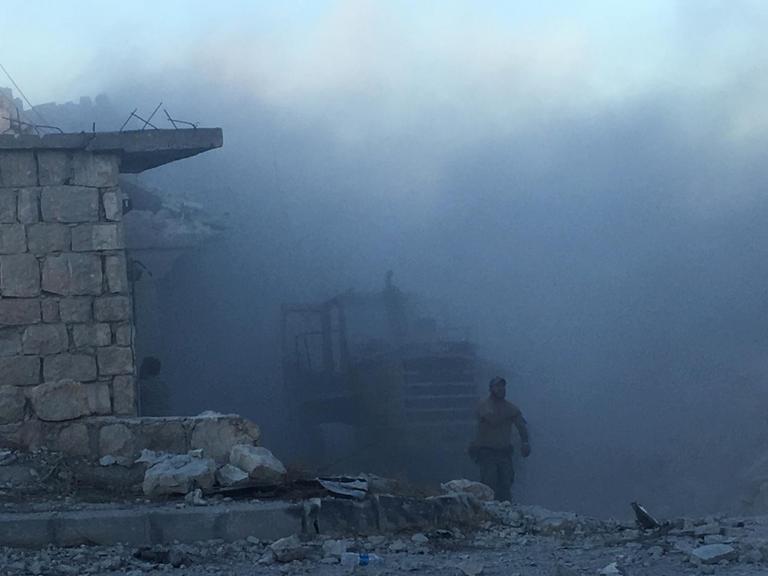 Qualm nach mutmaßlich Bombenbeschuss in Aleppo