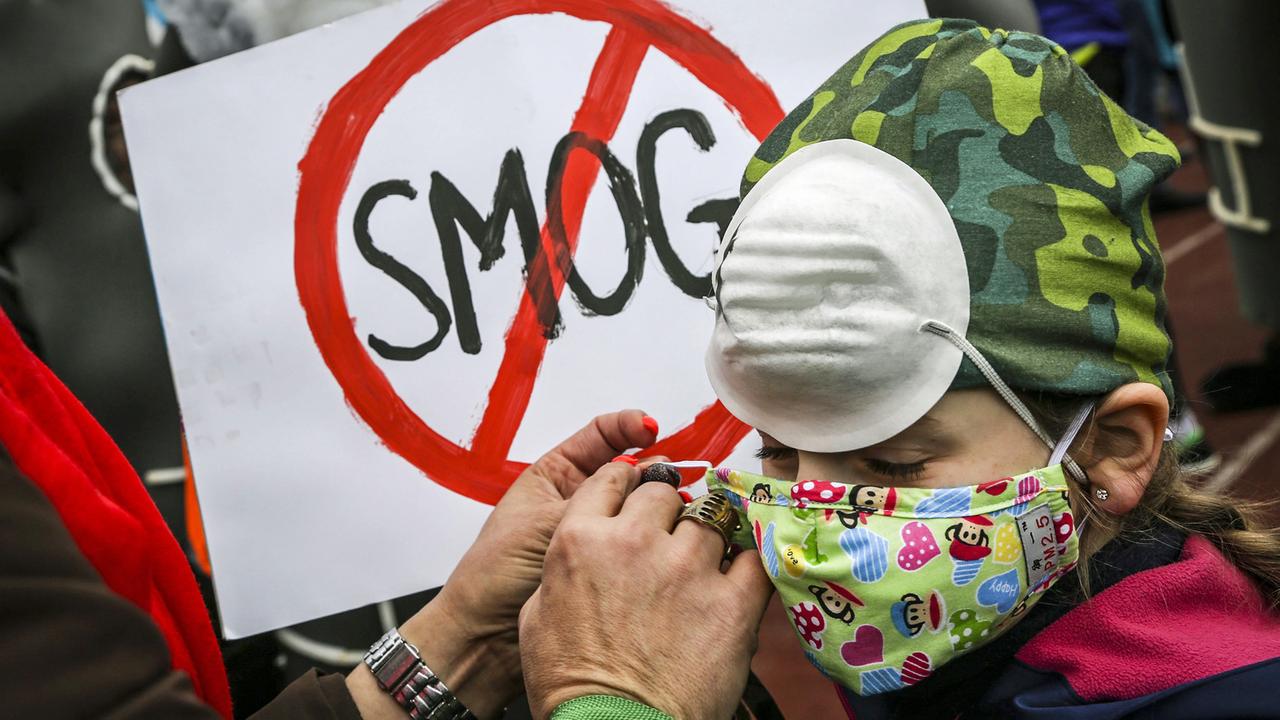Ein Kind bei einer Anti-Smog-Demonstration im polnischen Krakau