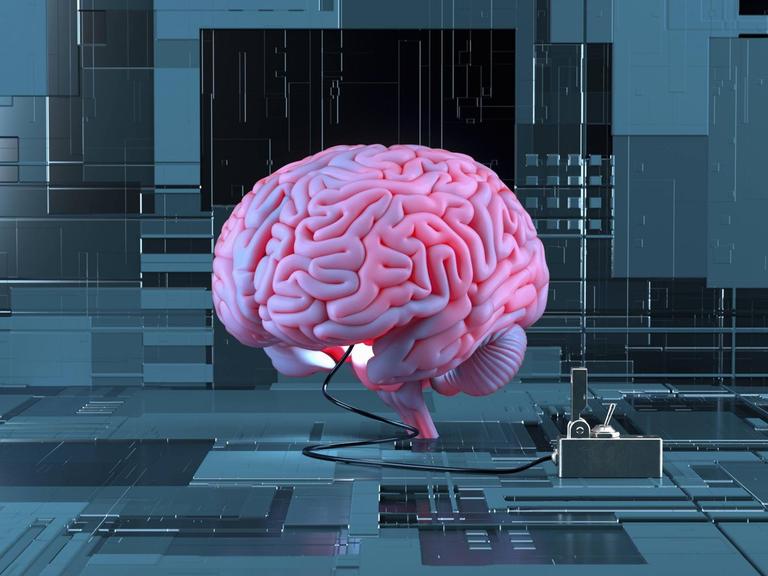 Elektronisches Gehirn verbunden mit Computertechnologie.