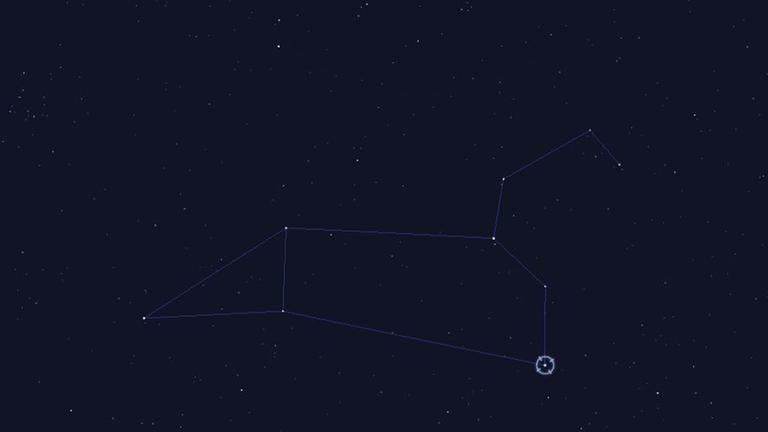 Der Stern Regulus, Hauptstern im Ekliptiksternbild Löwe