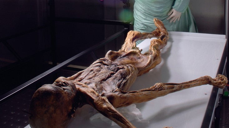 Die Gletschermumie Ötzi.
