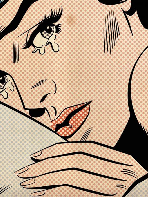 Popart Illustration einer weinenden Frau