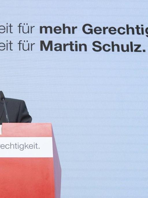 SPD-Kanzlerkandidat Martin Schulz bei einer Rede in Berlin