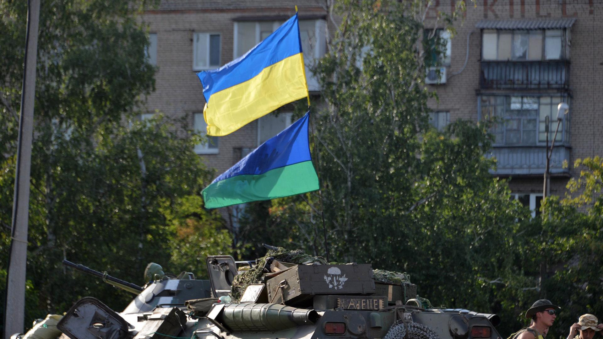 Im Zentrum von Slawjansk haben ukrainische Streitkräfte wieder Einzug gehalten.