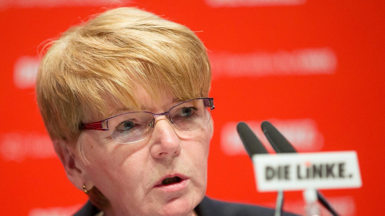 Die Spitzenkandidatin Gabi Zimmer während des Parteitags der Linkspartei in Berlin.