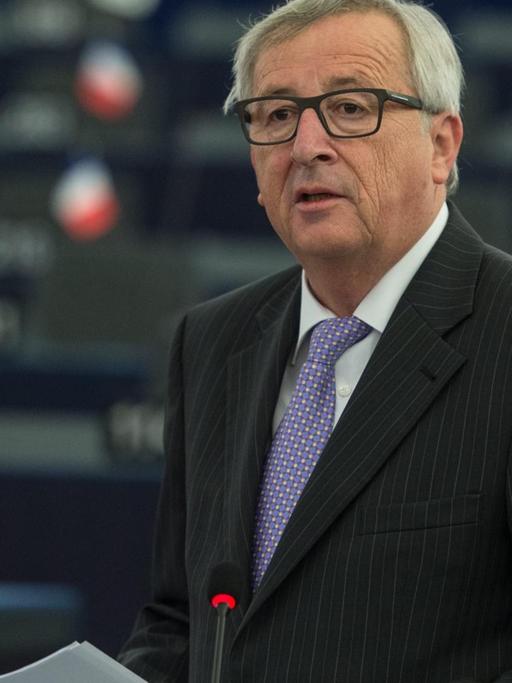 EU-Kommissionspräsident Jean-Claude Juncker hält eine Rede im EU-Parlament in Straßburg