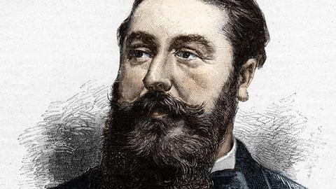 Koloriertes Porträt des Komponisten Léo Delibes 