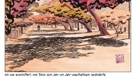 Detailseite aus dem Comicband "Berichte aus Japan" des Zeichners Igort