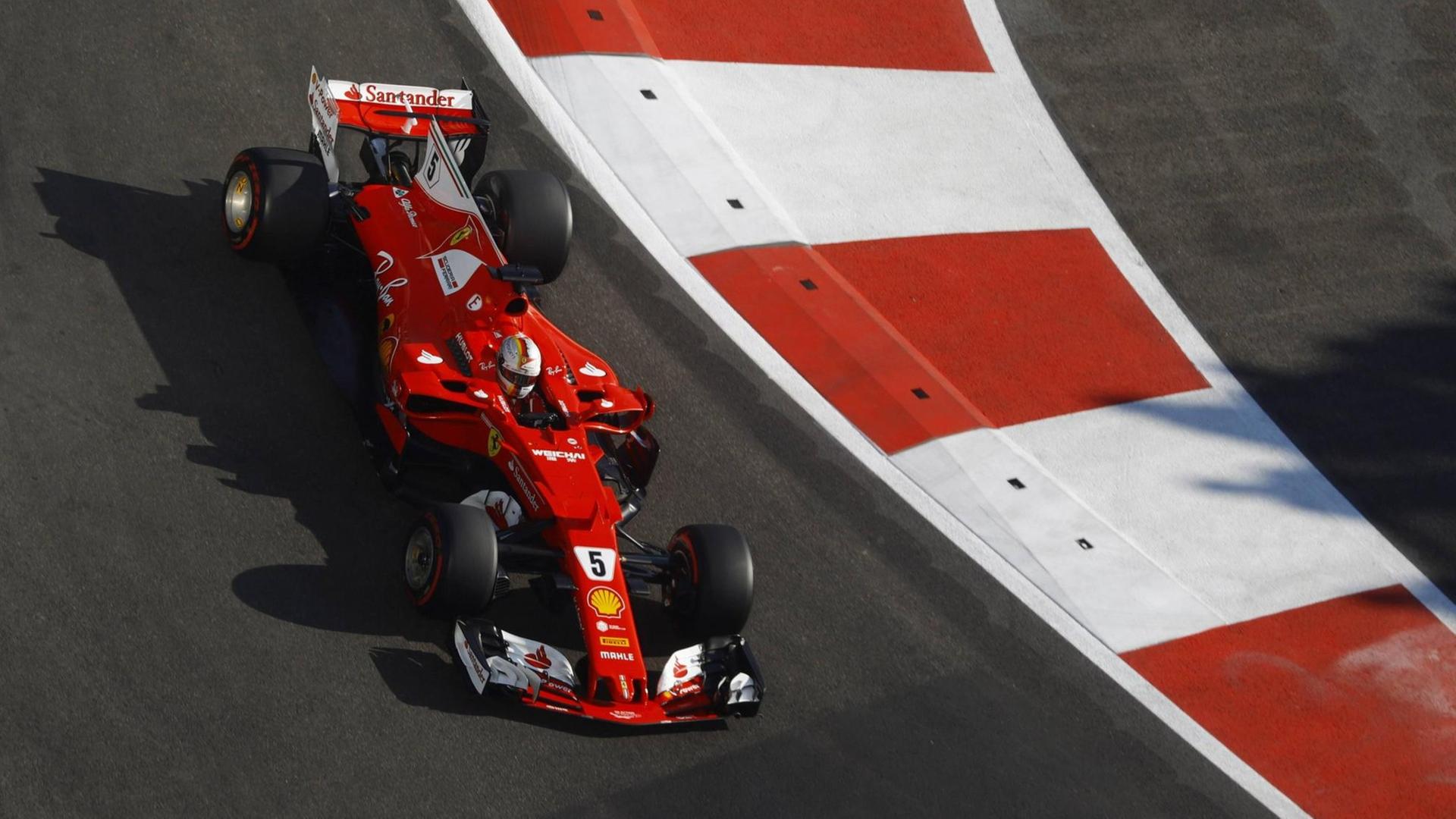 Ferrari-Pilot Sebastian Vettel beim Großen Preis von Aserbaidschan.