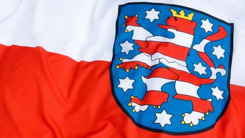 Flagge des deutschen Bundeslandes Freistaat Thüringen